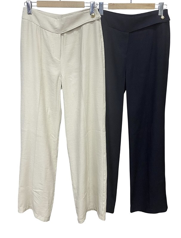 Calça Botão Cós Crepe