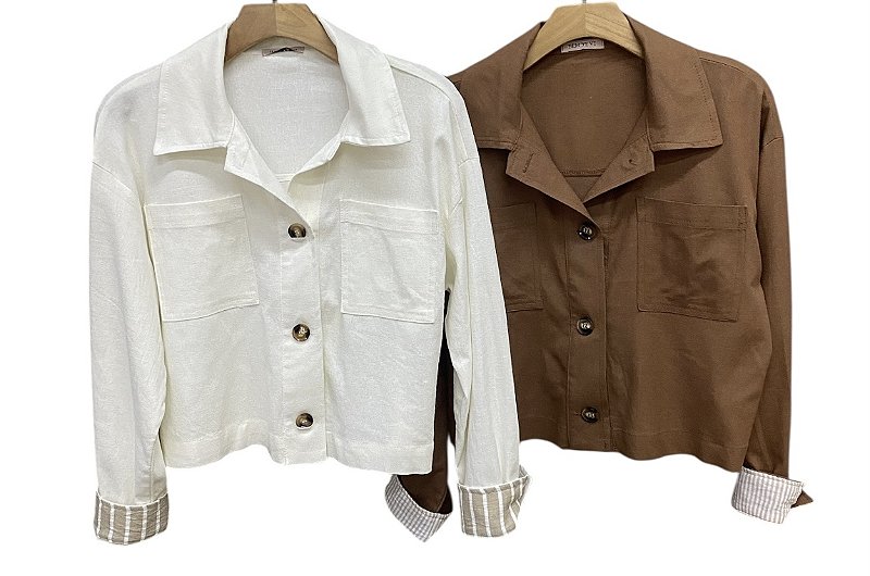 Casaco Bolsos Frontais Viscolinho