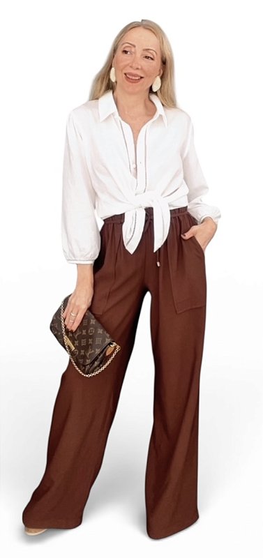 Calça Elástico Cintura Crepe