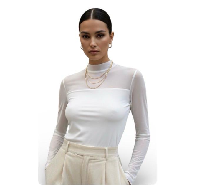 Blusa Manga Longa Tule