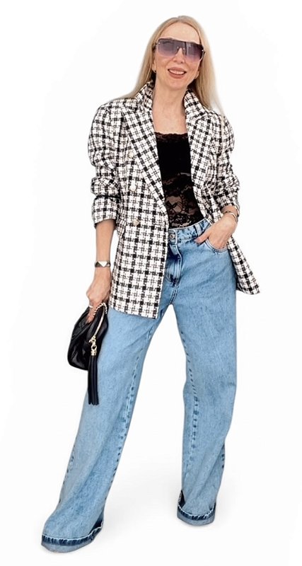 Calça Wide Leg Cintura Alta Jeans