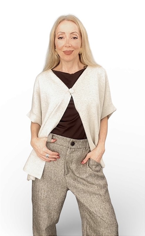 Casaco Alongado Botões Gola Cashmere