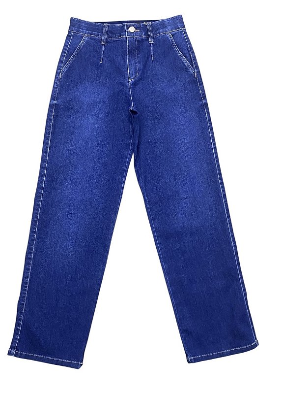 Calça Relax Cintura Alta Jeans