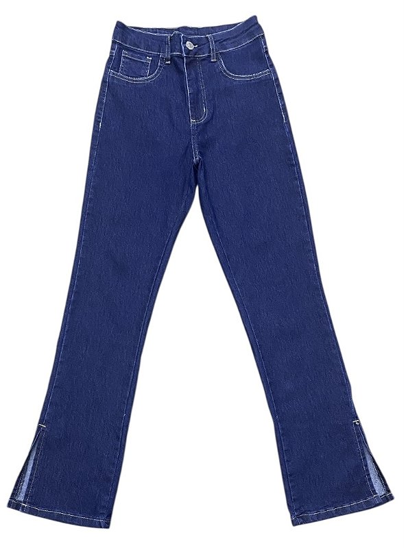 Calça Reta Cintura Alta Jeans