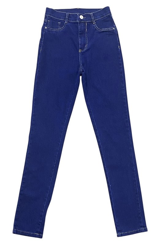 Calça Cigarrete Hot Pants Cintura Alta Jeans