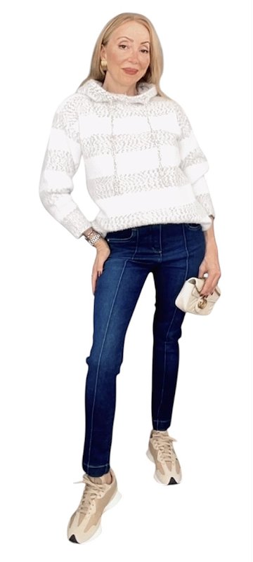 Calça Capri Tornozelo Cintura Alta Jeans