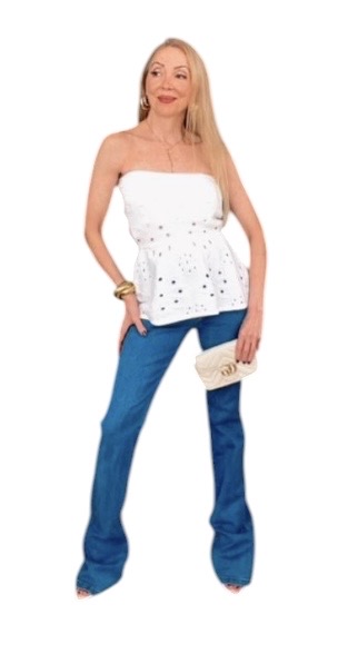 Calça Flare Boot Cut Cintura Alta Jeans