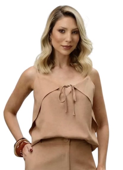 Blusa Alça Amarração Frontal Viscose