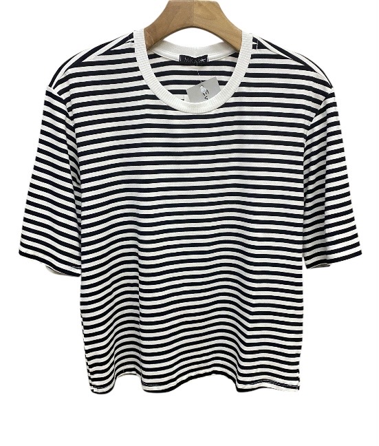 T-Shirt Listrada Manga Curta Viscomalha