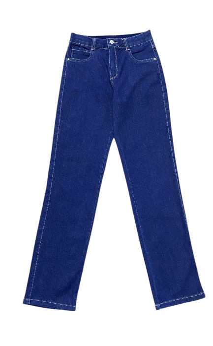 Calça Reta Cintura Alta Jeans