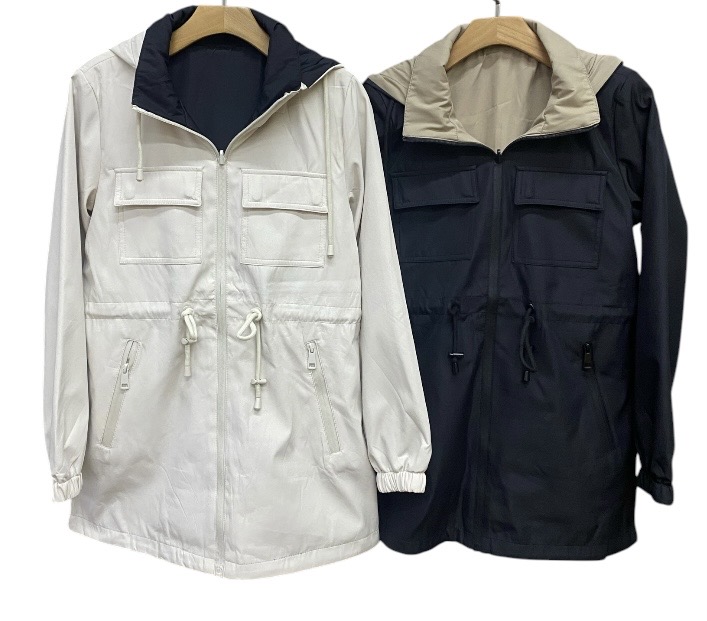 Parka Dupla Face Bolsos Nylon