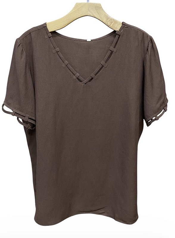 Blusa Detalhe Manga Viscose