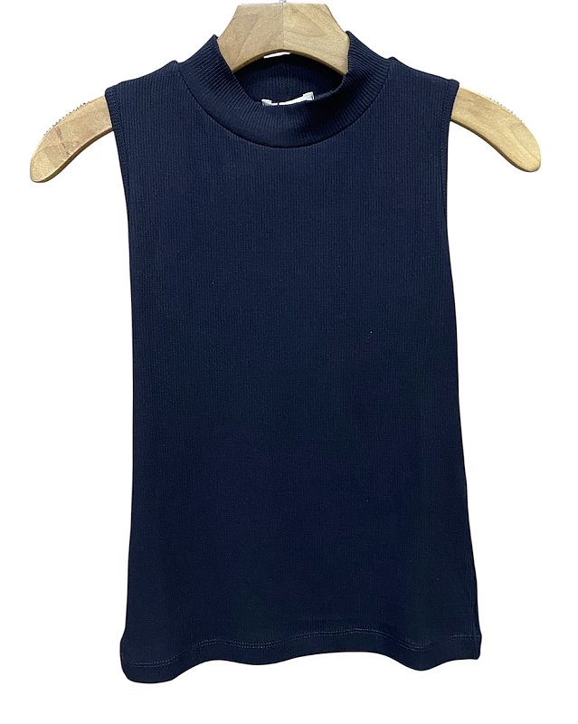 Blusa Regata Gola Malha Rib