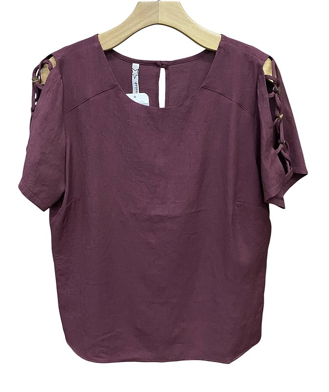 Blusa Detalhes Manga Viscose