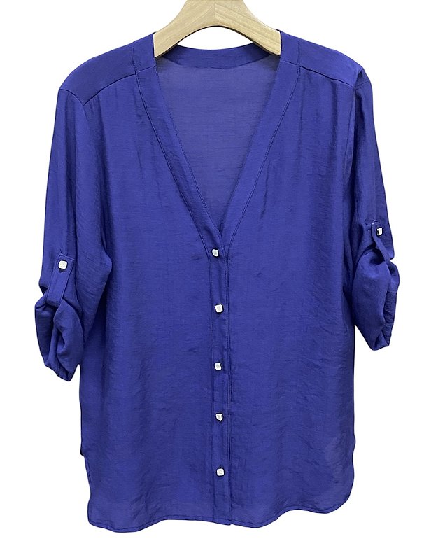 Camisa Manga 3/4 Botões Viscose