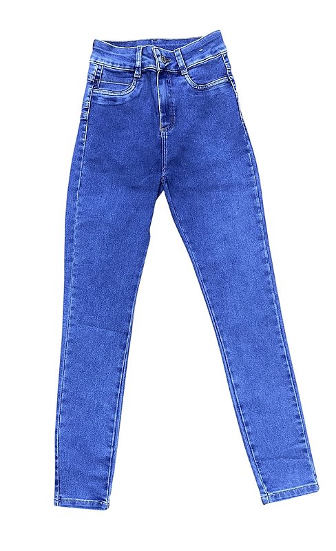 Calça Cigarrete Levanta Bumbum Cintura Alta Jeans