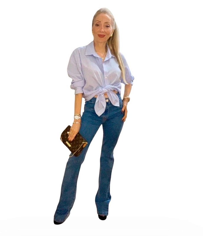 Calça Flare Cintura Alta Jeans