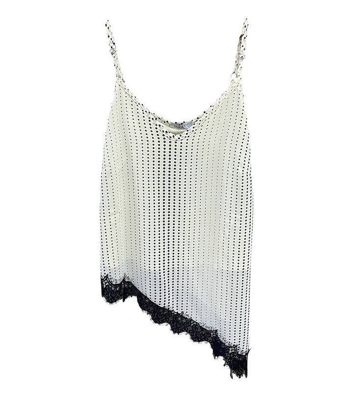Blusa Poà Assimétrica Renda Crepe