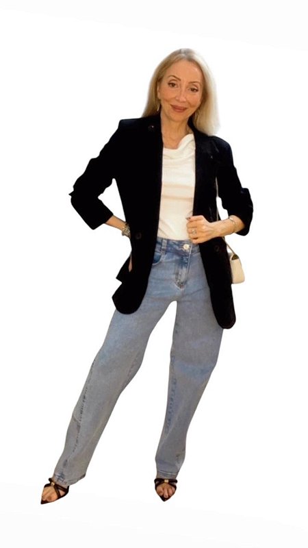 Calça Barrel Cintura Alta Jeans