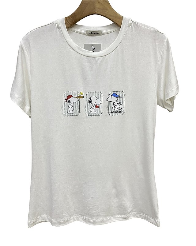 T-Shirt Manga Curta Snoopy Viscomalha