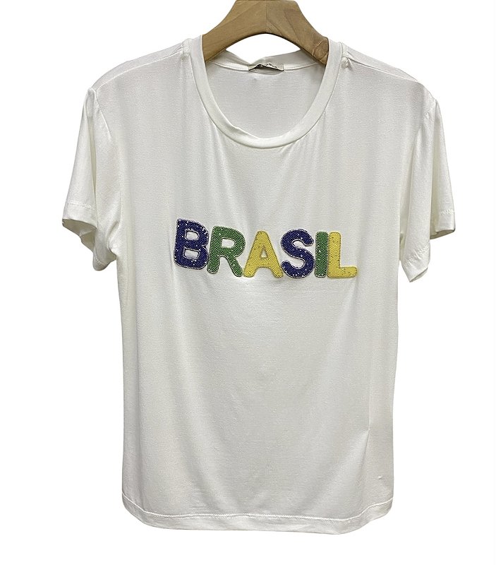 T-shirt Manga Curta Brasil Viscomalha