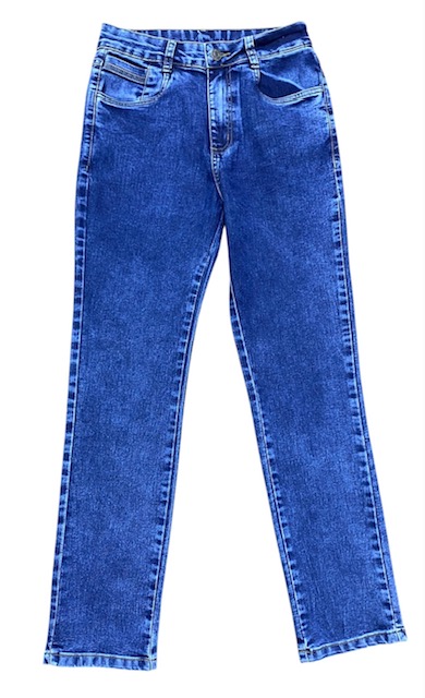 Calça Reta Cintura Alta Jeans