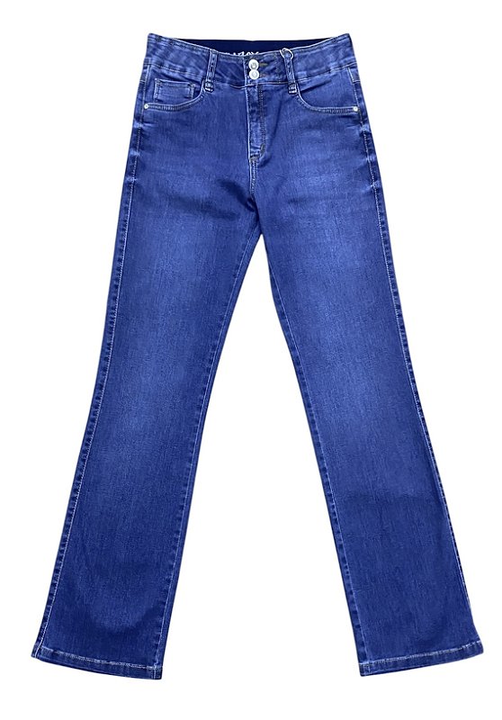 Calça Reta Cintura Alta Jeans