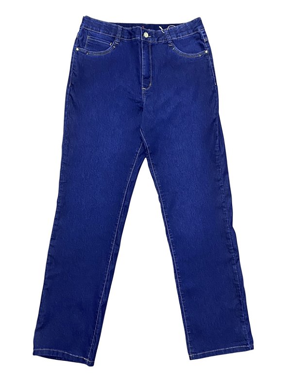 Calça Reta Cintura Alta Jeans