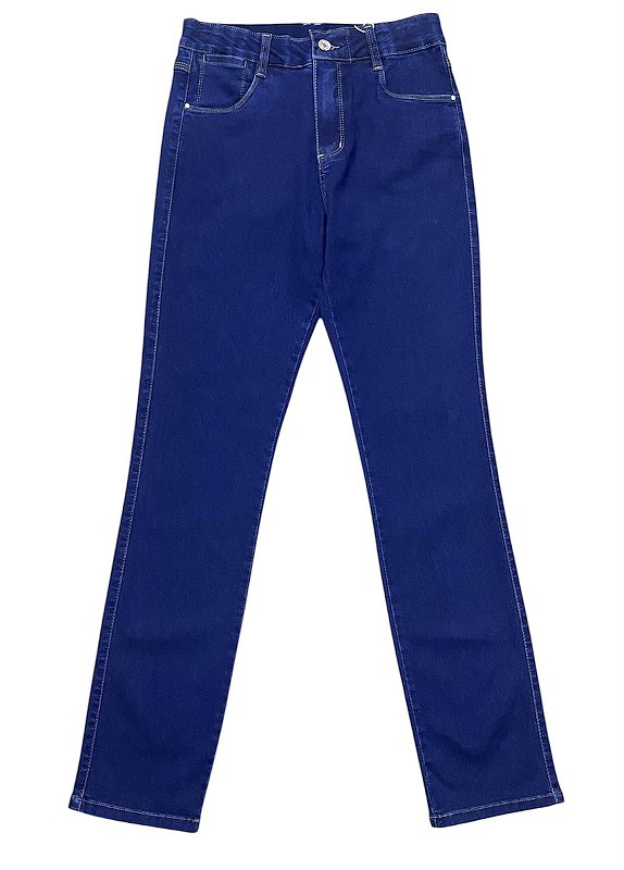 Calça Reta Cintura Alta Jeans