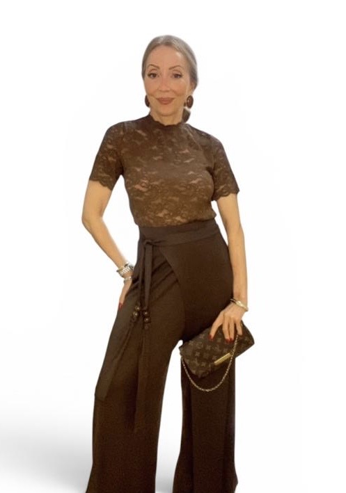 Blusa Manga Curta Renda Tule
