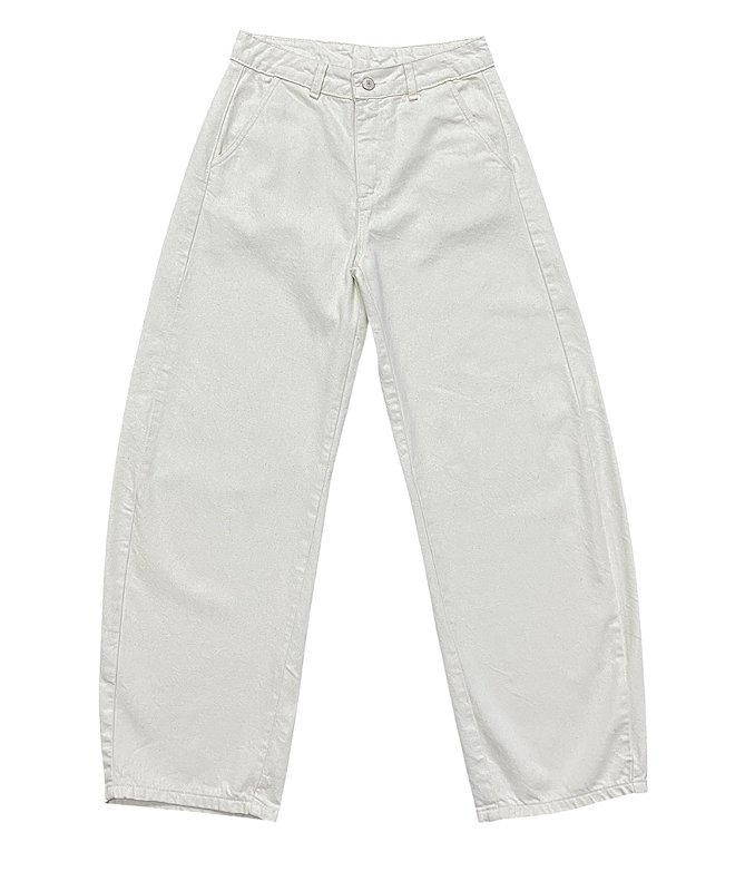 Calça Barrel Cintura Alta Sarja