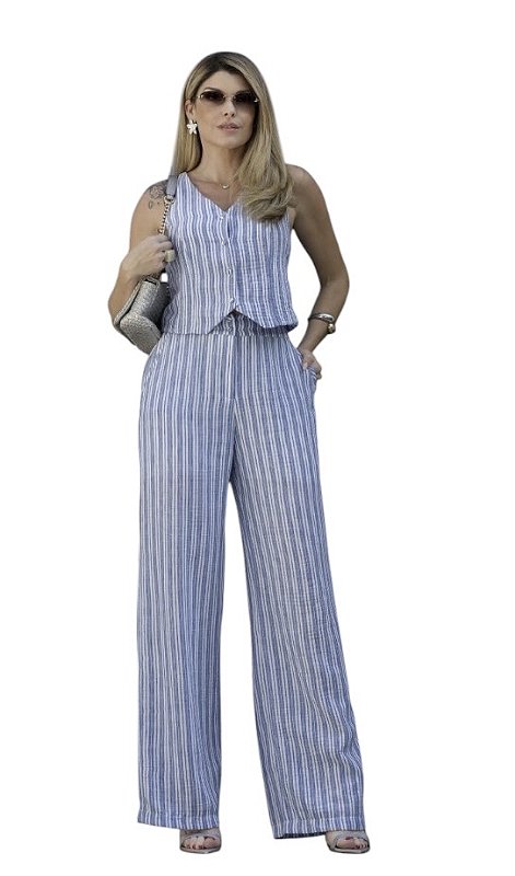 Conjunto Listrado Viscolinho