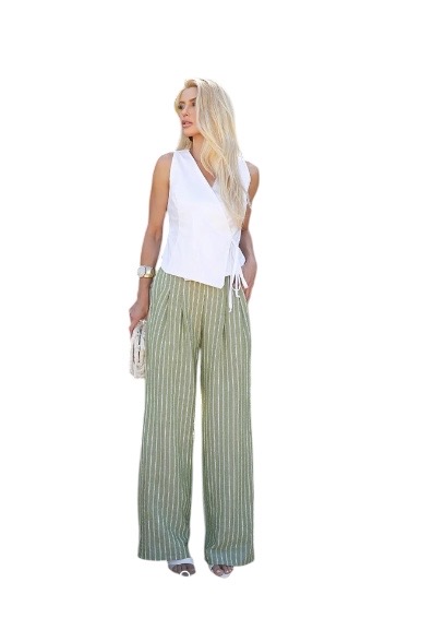 Calça Listras Viscolinho