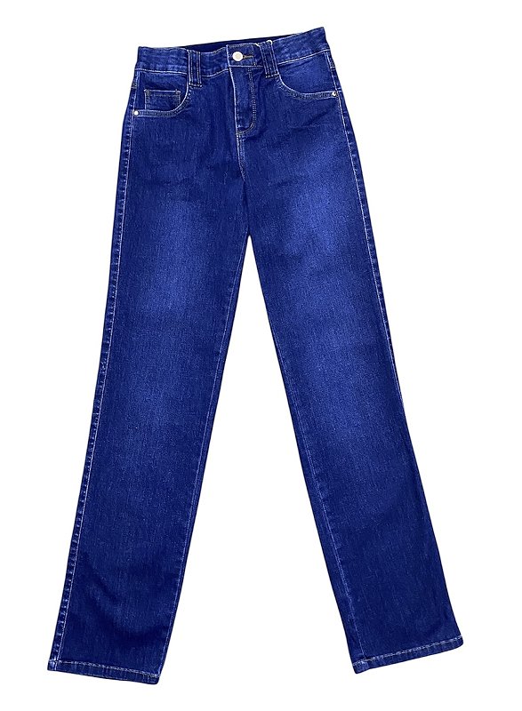 Calça Reta Cintura Alta Jeans