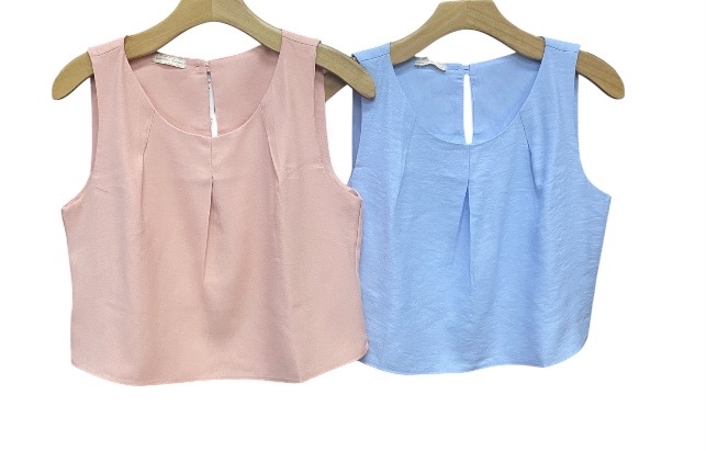 Blusa Regata Pregas Frontal Viscose