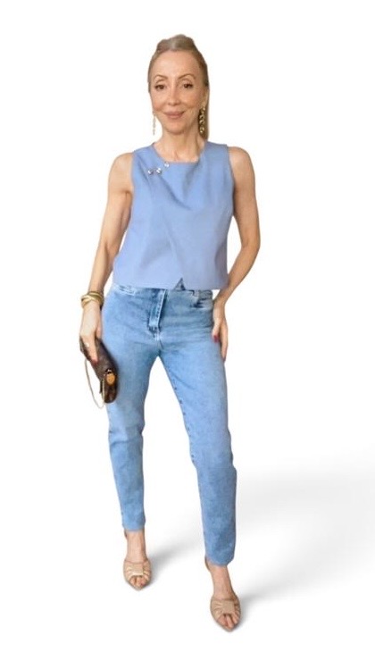 Blusa Regata Botões Viscolinho