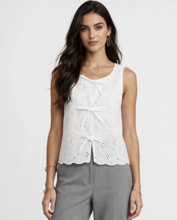 Blusa Regata Laços Laise