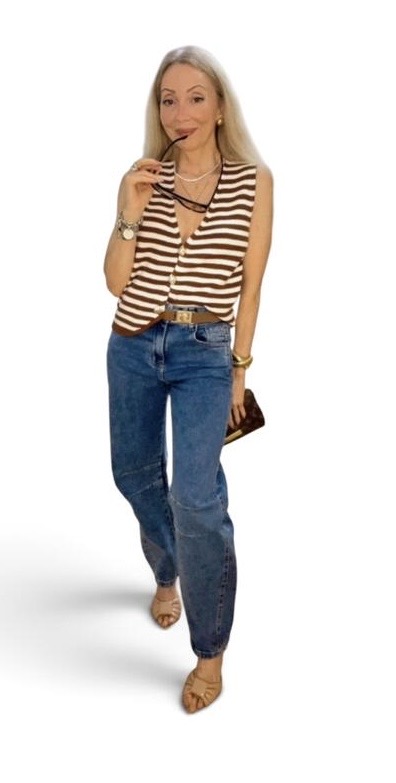 Calça Barrel Cintura Alta Jeans
