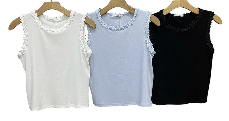 Blusa Regata Flores Viscomalha