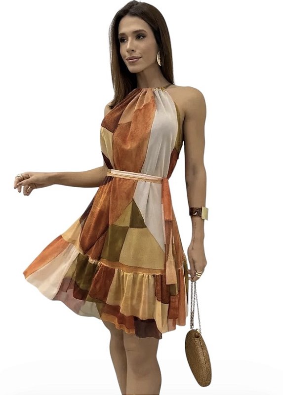 Vestido Alça Tule
