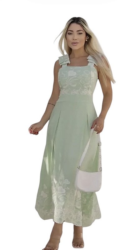 Vestido Laço Alça Viscose