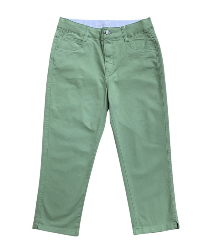 Calça Capri Cintura Alta Sarja
