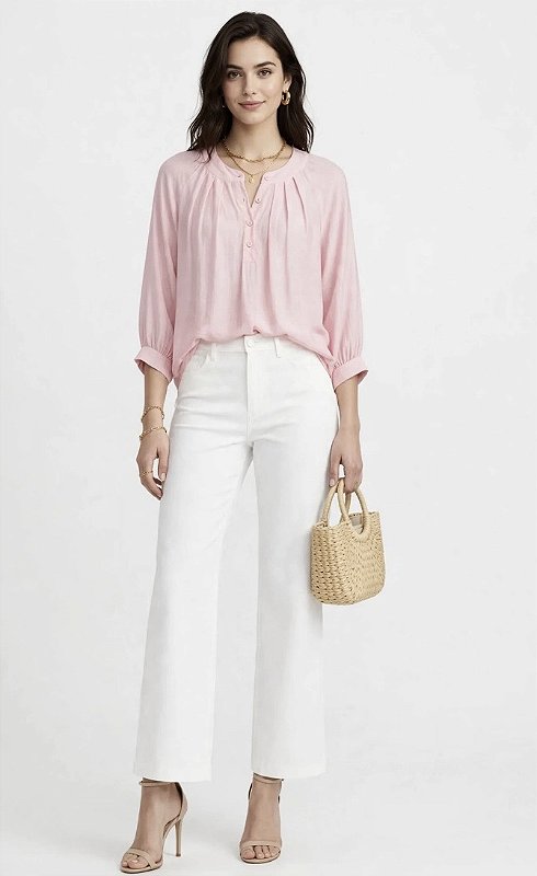 Blusa Manga Longa Viscose