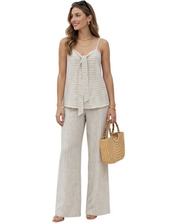 Conjunto Calça Listrado Viscolinho