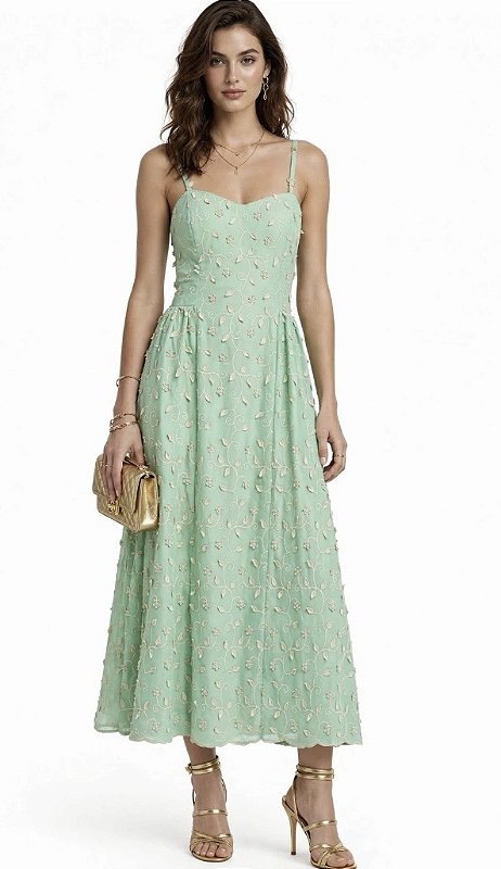 Vestido Alça Amarração Costas Viscose