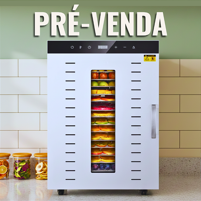 PRÉ-VENDA SETEMBRO - PREVISÃO DE ENVIO: 03/09/26 - Desidratador Industrial INOX de Alimentos Frugal Plus 16 Bandejas 1500W - 220v