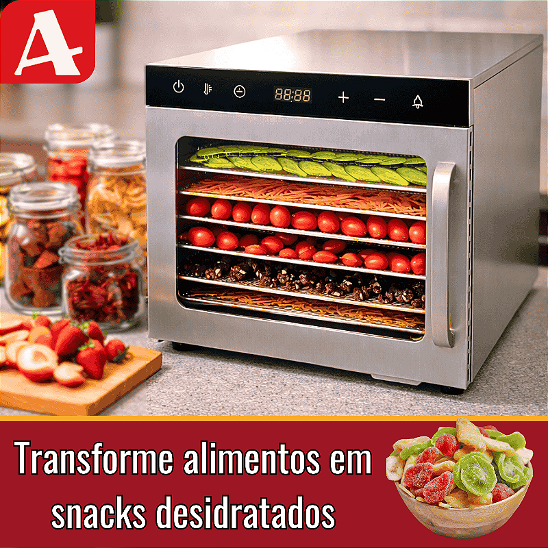 Desidratador Industrial Alimentos 500W 6 Bandejas / Teflon Timer