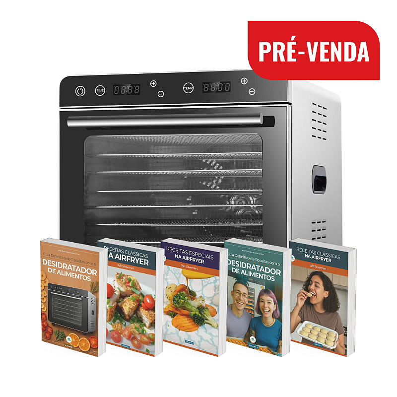PRÉ-VENDA 202X - PREVISÃO --/--/202X: KIT Frugal 8 Desidratador Industrial Alimentos + 5 E-books