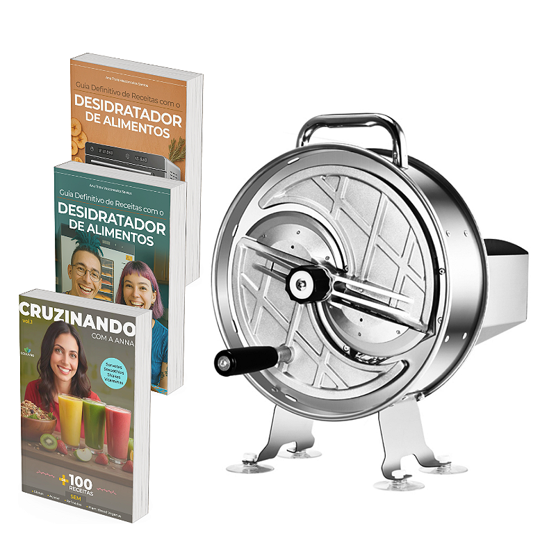 Cortador Ralador Fatiador Inox + 3 E-books