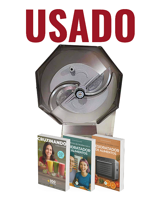 USADO Cortador Ralador Fatiador Inox + 3 E-books
